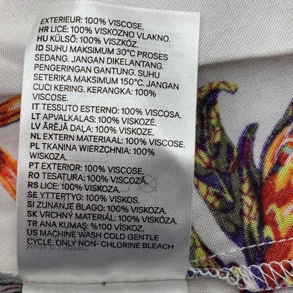 NWT H&M Women's 3/4 Ruffled Sleeve Dress White Multi Floral Botanical Size 6 - Picture 9 of 10